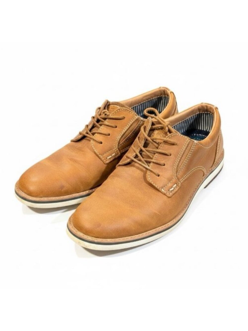 Nunn Bush Sz 9 Barklay Cognac Brown Plain Toe Oxford Casual Leather Shoes